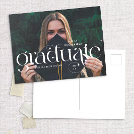 Modern Swirl Serif Photo Studenten-meddelande Vykort