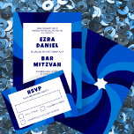 Modern Swirl Star av David Anpassningsbar Pub Bat  OSA Kort<br><div class="desc">Perfekt OSA kort för ett bat mitzvah, pub mitzvah eller annat judiskt firande! Hand skapade konst åt dig. FULLT ANPASSADE! Klicka på "Anpassa" ovan om du vill redigera texten. Klicka på "Redigera med verktyg" om du vill justera typsnitt, färg och placeringar och ta bort baksidans design om du vill. Du...</div>