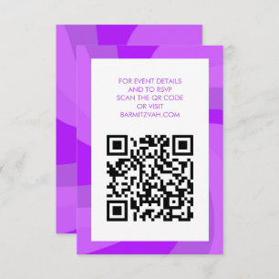 Modern Swirl Star av David QR Code Pub Bat mitzvah Tilläggskort