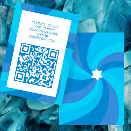 Modern Swirl Star av David QR Code Pub Bat mitzvah Tilläggskort