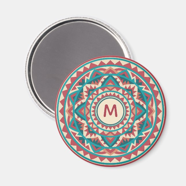 Modern sydvästlig mandala magnet (Front/Back)