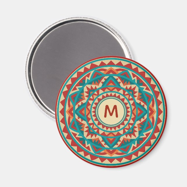Modern sydvästlig mandala magnet (Front/Back)