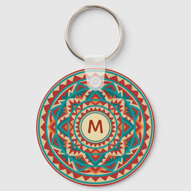 Modern sydvästlig mandala nyckelring (Framsida)