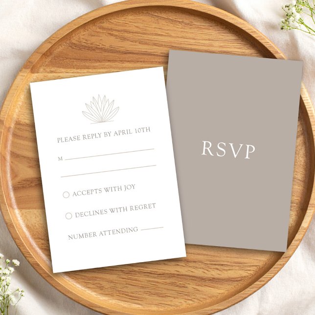 Modern sydvästra Cactus OSA kort (Modern Southwestern Cactus RSVP Card by Fiesta Valley Print)