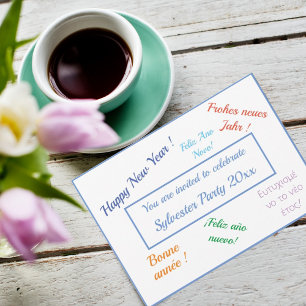 Modern Sylvester party anpassade typografi Inbjudningar