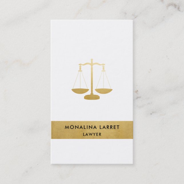 Modern  symbol för Faux Gold Foil Lawyer  Visitkort (Framsida)
