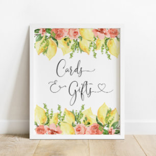 Modern symbol- och Blommigt- och presentkort Poster