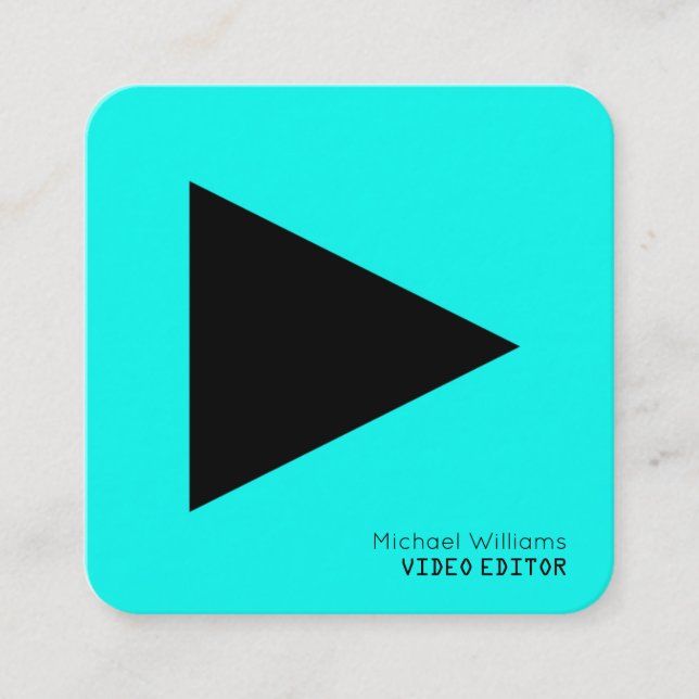 Modern symbolisk lek knäppas triangeln fyrkantigt visitkort (Framsida)