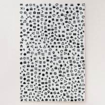 Modern symbolsJigsawmonokrom