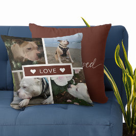 Modern Sympathy Pet Photos Collage Kudde