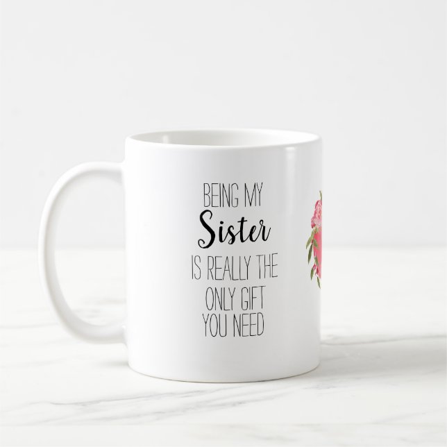 Modern systers"enda gåva"-blommigt kaffemugg (Vänster)