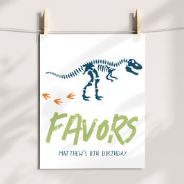 Modern T-Rex Dinosaur Utgrävning Pojkar Födelsedag Poster