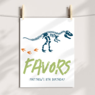Modern T-Rex Dinosaur Utgrävning Pojkar Födelsedag Poster