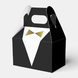 Modern Tack Black och Guld Tuxedo-mall Presentaskar