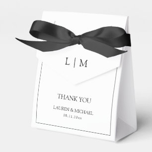 Modern Tack Black & White Monogram Bröllop Presentaskar