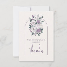 Modern Tack Elegant Lavendel Blommig Båge Kort