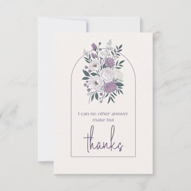 Modern Tack Elegant Lavendel Blommig Båge Kort (Framsida)