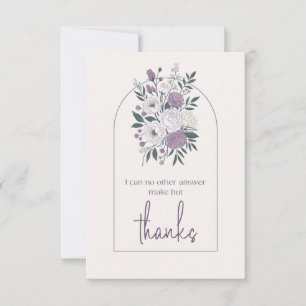 Modern Tack Elegant Lavendel Blommig Båge Kort
