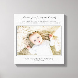 Modern Tack för att vara mina gudföräldrars foto Canvastryck