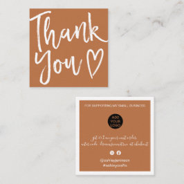 Modern tack för din manusorder minimal terracotta fyrkantigt visitkort