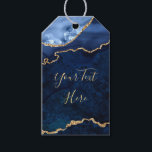 Modern Tack för Guld Blue Marble Agate Presentetikett<br><div class="desc">Modern Guld Blue Marble Agate-Märkre för Tack-favoriter. Koppla de här märkrna till din bröllopsfavoriter för att tacka gästerna i sommaren stil. All text är redigerbar för den slutliga anpassningen.</div>