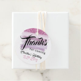 Modern tack för lila Glitter-penslar Gåvor Etiketter