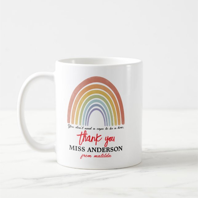 Modern Tack för regnbåge i vattenfärg Kaffemugg (Vänster)