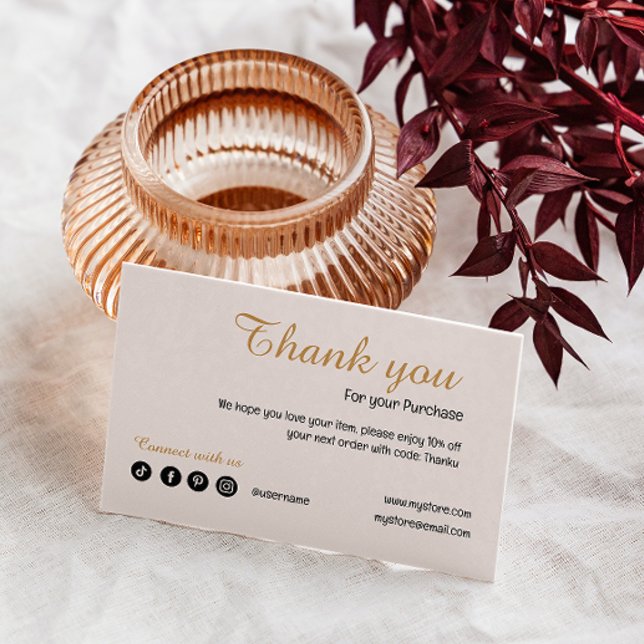 Modern Tack för  Rosa för ditt köp Visitkort (Modern Blush Pink Thank You For Your Purchase Business Card)