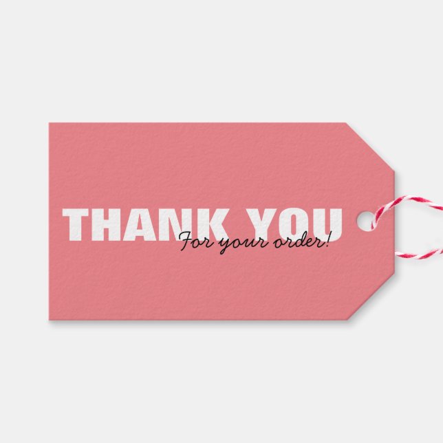 Modern Tack för Rosa för orderbyte Presentetikett (Framsidan (Horizontal))