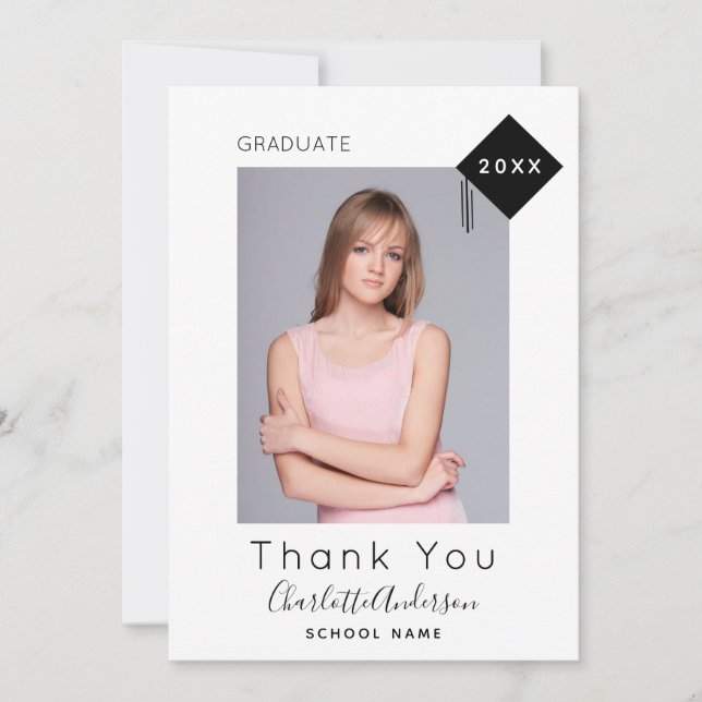 Modern tack för svartvita foton från studenten kort (Framsida)