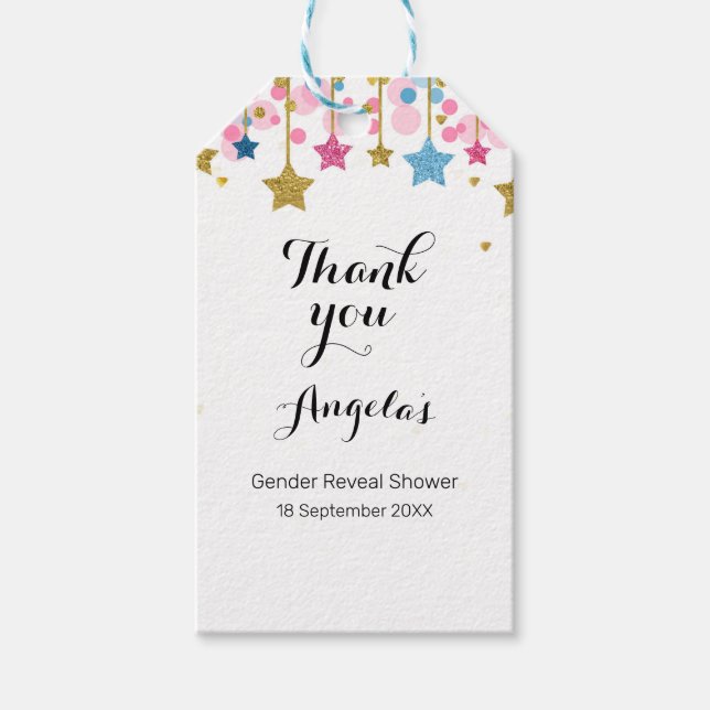 Modern Tack Märkre i guld måne. Presentetikett (Framsidan)