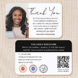 Modern Tack Notary Public Photo QR Code Black Visitkort