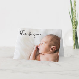 Modern Tack Photo Birth Notice Kort