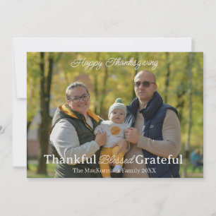 Modern Tacksam Välsignad Tacksam Jul Cute Julkort