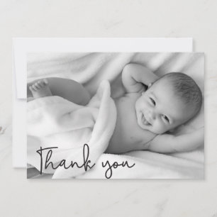 Modern tacksamhet för att Baby Photo Birth-meddela Meddelande