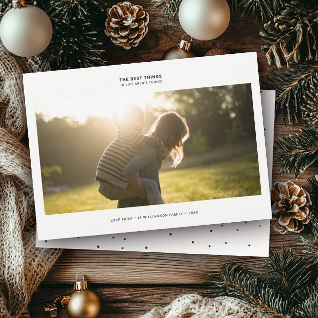 Modern Tacksamhetscitat | Familjefoto Minimalistis Julkort (Skapare uppladdad)