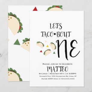 Modern Taco Första Födelsedag Big One Inbjudningar