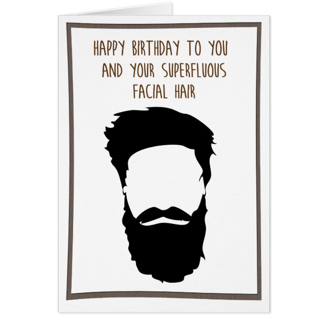 modern take på skäggmoden hälsningskort (Framsidan)