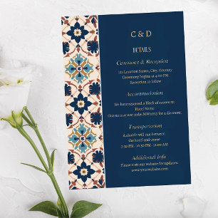 Modern Talavera Heritage Elegant Bröllop Tilläggskort