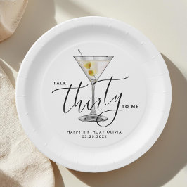 Modern “Talk Thirty to Me” Martini Glass 30th