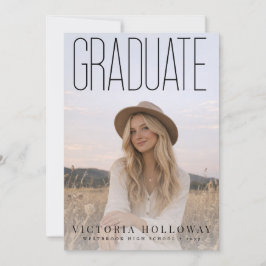 Modern Tall Typography Graduation Party Invitation Inbjudningar