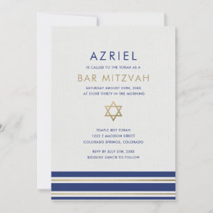 Modern Tallit Bar Mitzvah-inbjudan Inbjudningar