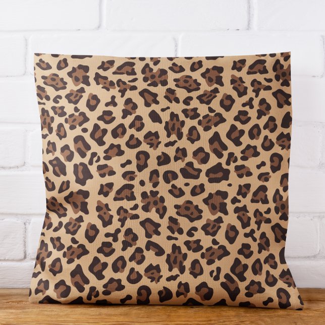 Modern Tan and Brown Leopard Spot Kudde (Modern Tan and Brown Leopard Spot Outdoor Pillow)