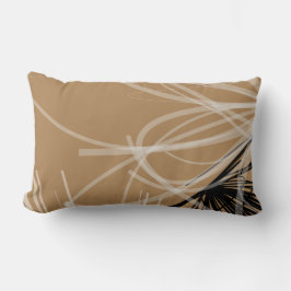 Modern Tan & Black Abstract Design Lumbarkudde