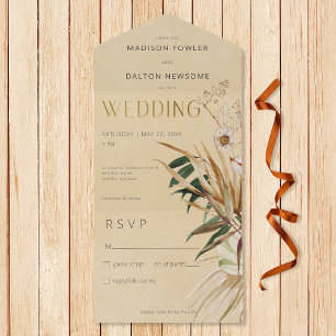Modern Tan Boho-torkad Blommigt Bouquet nr middag