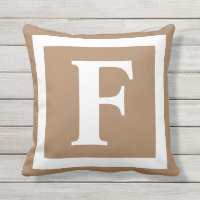 Modern Tan Brown Monogram Initial