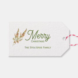 Modern Tan-Gröntens julfärg - botaniskt färgämne Presentetikett