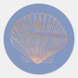 Modern Tan Scallop-Snäcka Runt Klistermärke
