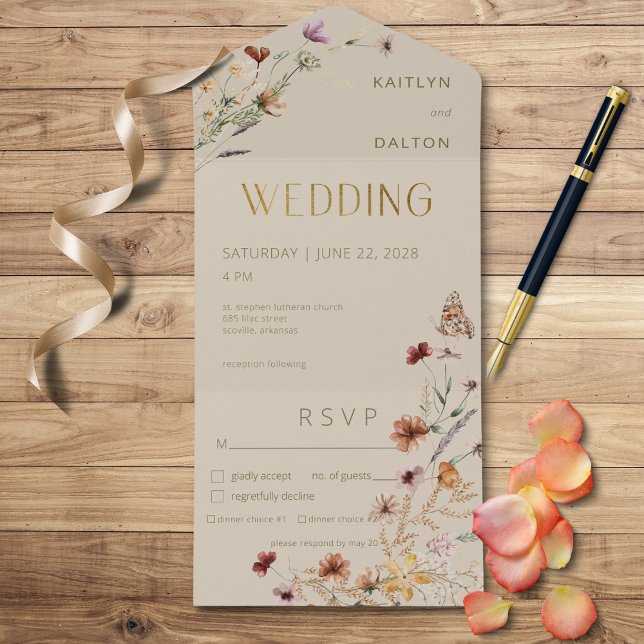 Modern Tan WildblomBouquet-middag (Skapare uppladdad)