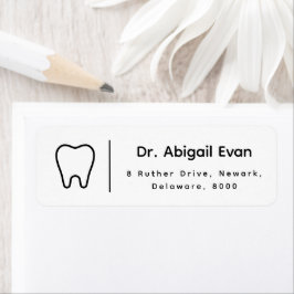 Modern tandikon Dental Clinical Returadress Etikett